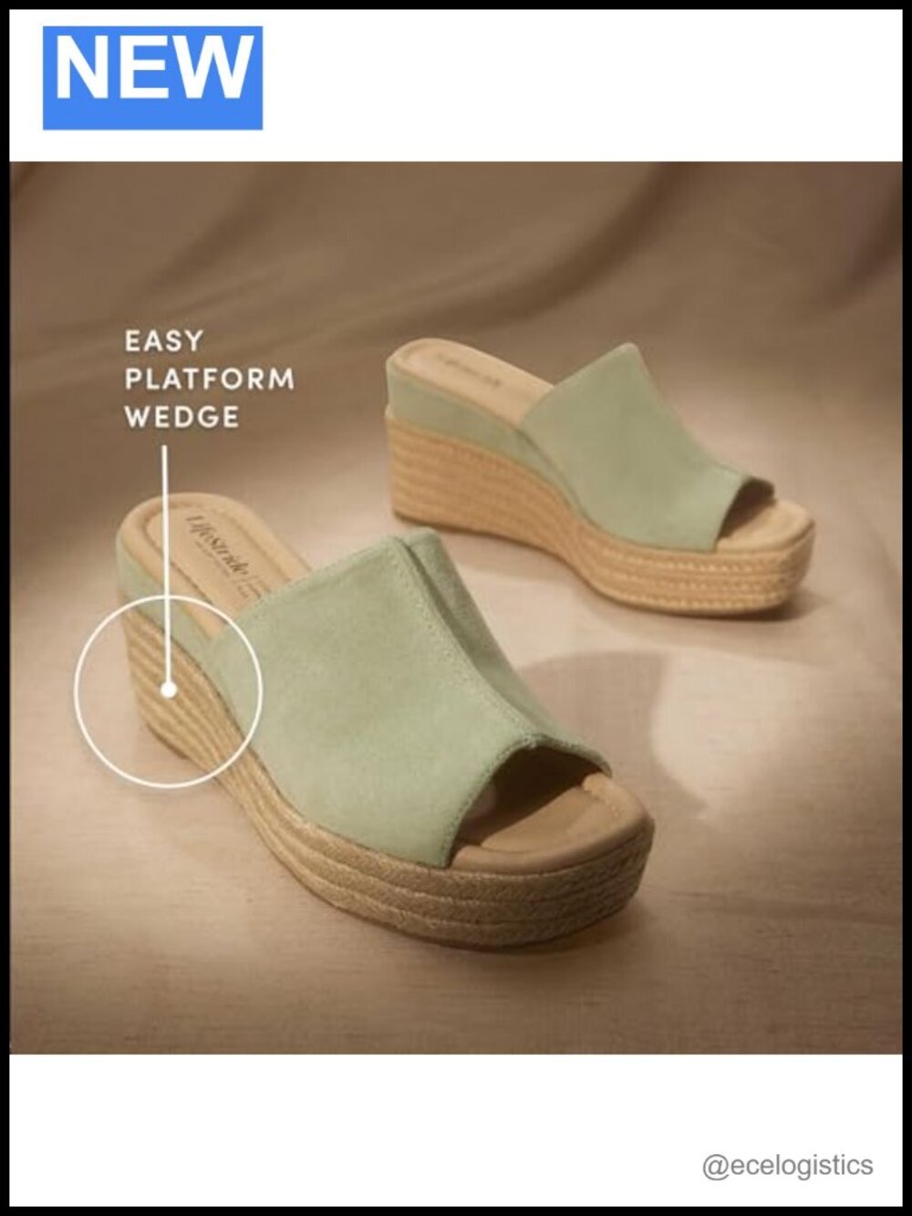 Women's Platform Wedge Sandal with Espadrille Details